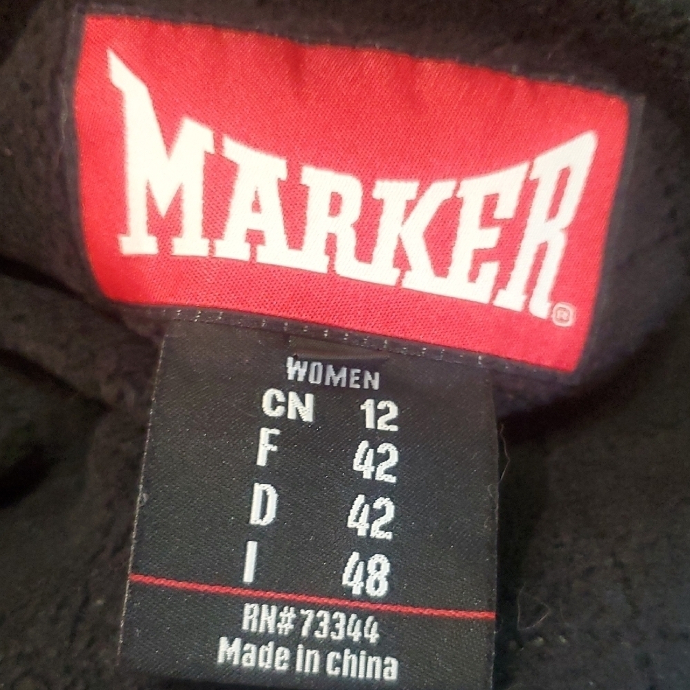 Marker Women's Winter Ski Jacket Black and Silver Jacket Size 12 - Picture 10 of 13